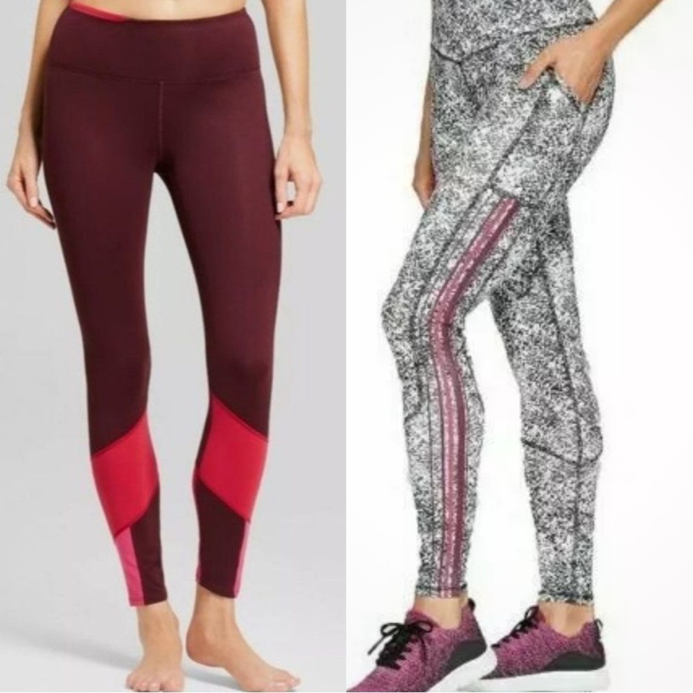 Set Lot of 2 C9 Champion and Joy Lab Leggings High Waisted Athletic Workout Smal